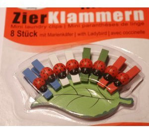 Puppen-Wäscheklammern mit Marienkäfer 8 Stück