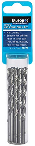 Blue Spot 2027010pce 4.8mm HSS Drill Set