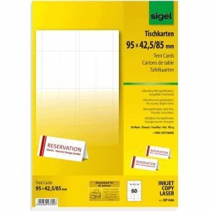 Sigel DP046 Weiß Druckeretiketten - Druckeretiketten (weiß, A4, Karton, universell, rechteckig, 185 g/m²)
