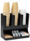 Mind Reader Aufbewahrungs-Organizer für Pausenraum, Kaffee, Gewürze und Tassen, 6 Fächer, Schwarz, 13,5 x 4,30 x 12 cm