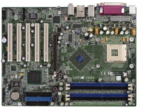 Supermicro P4SPA+ Motherboard: ATX, Pentium 4 800MHz, 4GB DDR PC3200 Dual Channel, 8x AGP, Intel 865G, 1 x Gigabit LAN, SATA