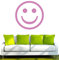 INDIGOS UG Wandtattoo Wohnzimmer w704 glückliches Lächeln - glücklicher Smiley - Wandaufkleber 80x80 cm Flieder - Dekoration Fensterfolie - Wandaufkleber - Kinderzimmer Wohnzimmer Schlafzimmer