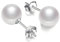 Schmuckwilli Perlenohringe für Damen & Mädchen - mit 12mm großen weißen runden Muschelkernperlen MK Perlen - Elegante Ohrringe für jeden Anlass - Ohrstecker - Ohrhänger Pearl earrings für Frauen