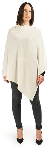 DALLE PIANE CASHMERE - Poncho 100% cashmere - Made in Italy - Woman, Color: Cream, One size