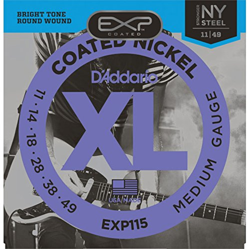D'Addario EXP115 Coated Nickel-Plated Steel Blues or Jazz Rock Electric Guitar Strings