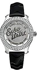 Marc Ecko Unisex Watch E10038M1 with Rollie Silver Dial and Black Patent Strap