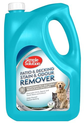 Simple Solution Patio & Decking Pet Stain and Odour Remover | Enzymatischer Reiniger mit Pro-Bakterien Reinigungskraft - 4 Liter