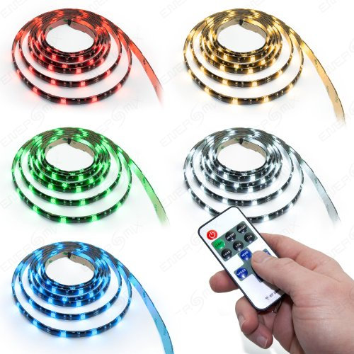 10m LED RGB Strip Leiste Band IP 65 wasserabweisend SMD 5050 mit 300 LEDs inkl. Netzteil + Fernbedienung Komplett Set mehrfarbig