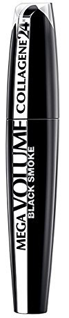 L'Oréal Paris Mega Volume Collagene 24h Black Smoke Mascara, schwarz - Wimperntusche für mega voluminöse, matt tiefschwarze Wimpern - 1er Pack (1 x 9 ml)