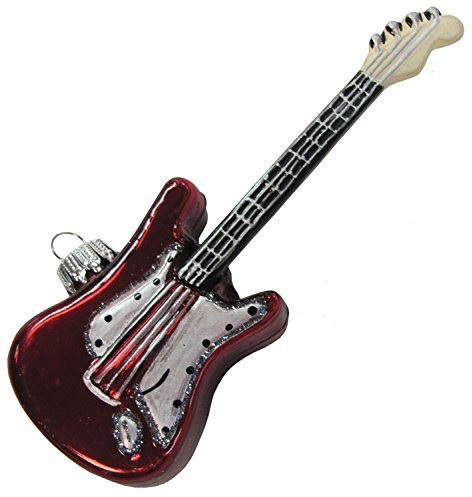 Krebs Glas Lauscha - Weihnachtsdekoration/Christbaumschmuck aus Glas - Weihnachtsbaumanhänger - Motiv: E-Gitarre - Größe: ca. 11,4 cm