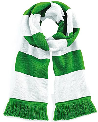 Beechfield Unisex Stadium Scarf Schal, Mehrfarbig (Kelly Green/White 00), One Size