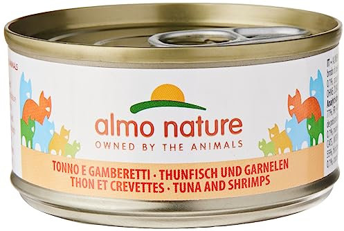 almo nature Megapack Katzenfutter nass - Thunfisch und Garnelen-6er Pack (6x70g)
