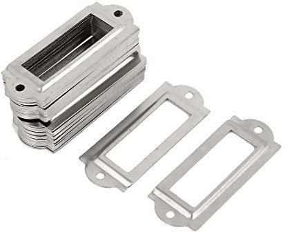 sourcing map 50 Stück Silber Metall Aktenschrank Etikettenrahmen Schrankrahmen Rahmen de