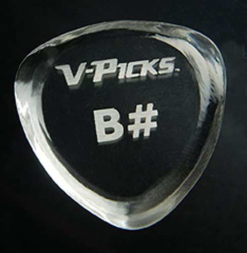 V-Picks™ »B-SHARP - GUITAR AND MANDOLINE PICK« Plektren für Gitarre und Mandoline - 4.0mm - Farbe: Crystal Clear
