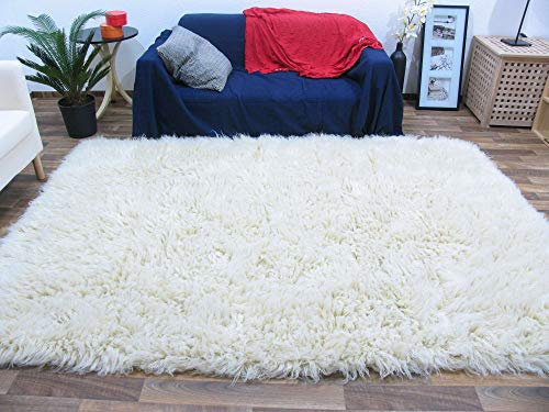 Steffensmeier Flokati 3000 natural rug | original Greek shepherd rug shaggy pile | 100% virgin wool from New Zealand, size: 55x110 cm