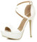Ajvani Womens Ladies Platform high Heel Peeptoe Cross Over Strappy Shoes, 3 UK, White Matte
