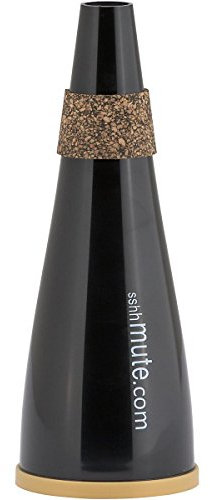 Sshhmute Trompetendämpfer für ambitionierte Musiker und Profis, Schwarz, B♭, Kunststoff, Tasche aus weichem Stoff