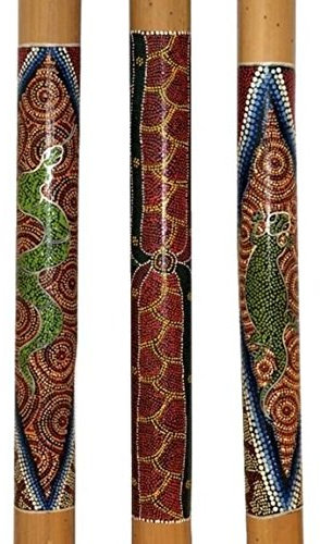 Wogeka - 80 cm Regenmacher - Rainstick Rainmaker aus Bambus mit Dot-Paint Bemalung Musik Meditation