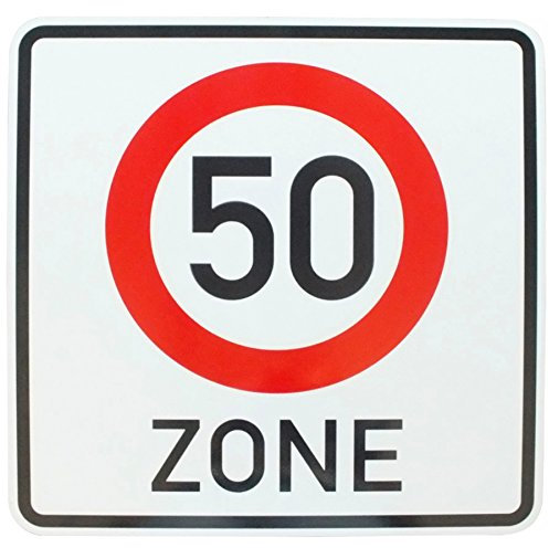ORIGINAL Zonenschild Beginn 50 ZONE Geburtstag Verkehrszeichen Schild Geburtstagsschild 42 x42 cm Anfang Straßenschild Straßenschild Verkehrsschild