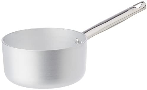 Pentole Agnelli Linea Alluminio 3 mm Professionale Casseruola Alta con Manico Inox, Argento, 16 cm
