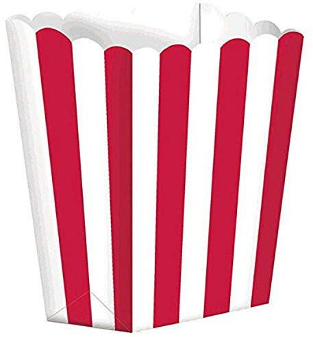 (PKT) 5 Pack Candy Buffet Apple Red Popcorn Treat Boxes 6.3cm x 3.8cm 13cm