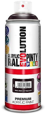 PINTYPLUS Aérosol de peinture EVOLUTION 520cc RAL 9005 Jet Black