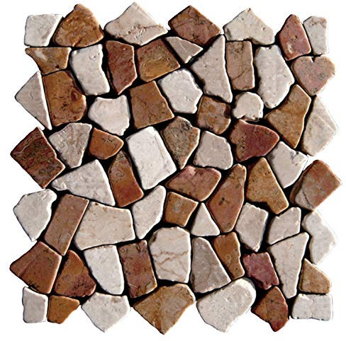 Naturstein Marmormosaik - M-1-004 - 1m² = 11 Fliesen - Bruchstein-Mosaikfliesen Wandfliesen Bodenfliesen - Fliesen Lager Verkauf Stein-Mosaik Herne NRW