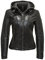 Gipsy Damen Lederjacke mit Kapuze im Biker Look Schwarz (S, Black)