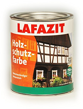 Holzschutzfarbe Lafazit Weiß, Schwarz, Grün, Rotbraun, Dunkelbraun, Beige, Schwedenrot Holzschutzmittel Holzfarbe Außenfarbe (2,5 L, Schwarz)