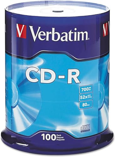 Verbatim 97458 CD Vierge – CD-RW Vierges (CD-R, 700 MB, 52 x, axe)