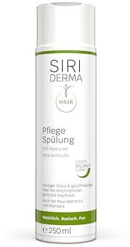 SIRIDERMA Pflege-Spülung | Ohne Parabene und Silikone | Vegan | Bei trockener Kopfhaut und Haare (ohne Parfum, 250 ml)