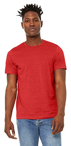 BELLA+CANVAS Unisex Sueded T-Shirt, Heather RED, Large