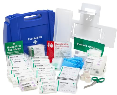 Safety First Aid Group Evolution Plus Catering First Aid Kit BS8599, Large Fully-Stocked | with Wall-Mounting Bracket, Fully-Stocked Kit for Kitchens