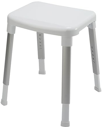 Croydex Large Adjustable Shower Stool, White