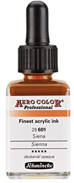 Schmincke - AERO COLOR® Professional, Siena, 28 ml, 28 601 023, feinst-flüssige, farbstarke Acrylfarbe für Acrylmalerei, Airbrush, Mixed Media