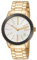 Esprit Damen Armbanduhr Marin Halo Gold ES105062006 mit Metall Armband, Beige/goldfarben, Gurt