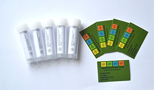 10 x Geocaching Paket Set Versteck Tube Schraubverschluss mit Aufkleber und Logstreifen
