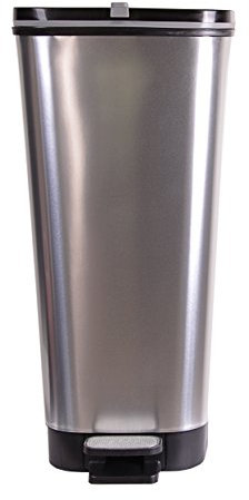 Ondis24 Treteimer Chic M Mülleimer Abfalleimer aus Kunststoff 25 Liter (Metal Silver)