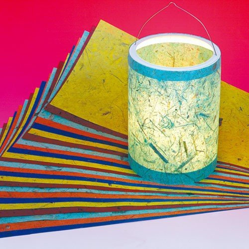 Ursus Laternenzuschnitte Bananenpapier 20x50cm, 25 Bogen, 2670099 - Martinslaterne basteln