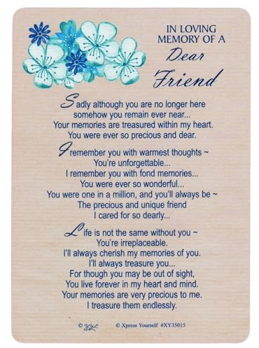 Xpress Yourself Loving Memory Graveside Memorial Card & Holder 5.75 X 4 Relations Friends Etc - Dear Friend 35015