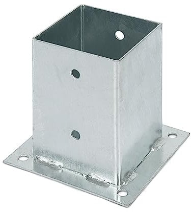 Alberts 216245 Porta palo da avvitare, per pali di legno rotondi o quadrati, zincato a caldo, 101 x 101 mm