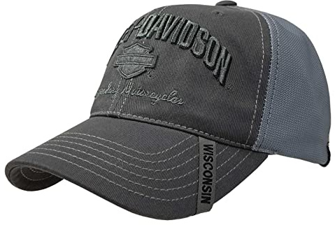 Harley-Davidson Men's Baseball Cap, H-D Bar & Shield Mesh Hat, Black BC51654