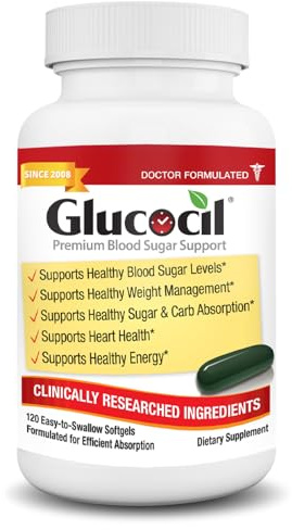 Glucocil – Softgels - Premium Blood Sugar Support - New Clinical Study Published March 2026-3 Million Bottles Sold - Supports the 3 Essentials for Healthy Blood Sugar - Since 2008