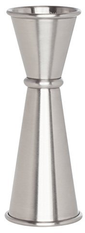 HIC Kitchen Doppelter Cocktail-Messbecher im japanischen Stil, 18/8 Edelstahl, 12 cm, 14,2 g bis 57 ml