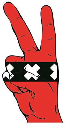 U24 Aufkleber Peace Finger Amsterdam Autoaufkleber Sticker
