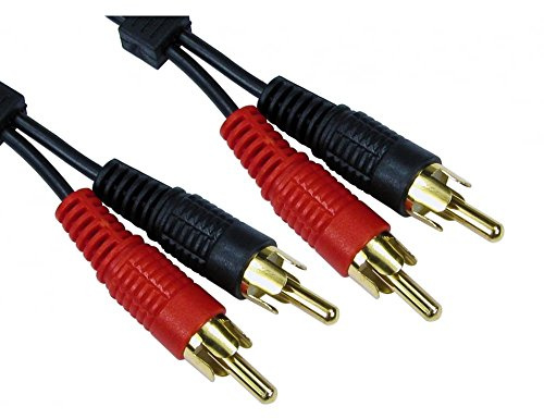 2m TWIN PHONO RCA Cable - Premium Quality - 24k Gold - Male to Male - Left & Right Audio - Stereo - 2RCA - 2xRCA