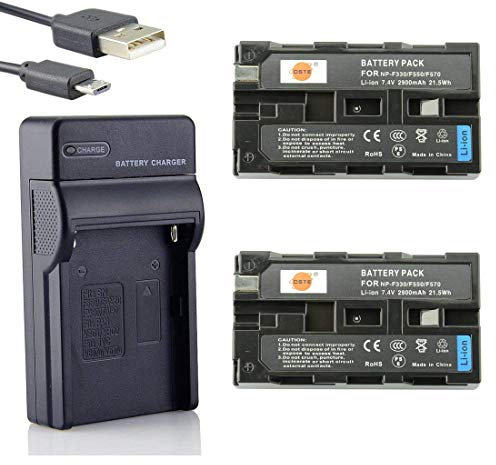 DSTE 2-Pack Backup Energy USB Travel Compatible pour Sony NP-F570 NP-F550 NP-F530 NP-F330