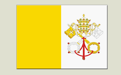 Adhésif autocollant / sticker Drapeau Vatican - 7 x 10 cm LOT DE 5 PIECES