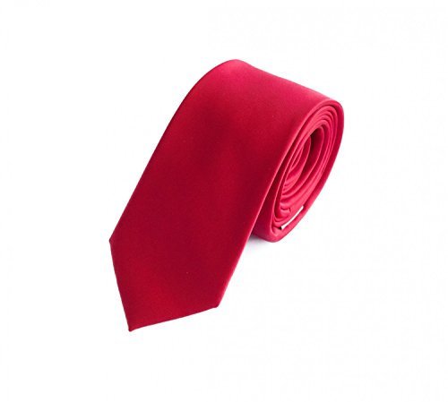 Fabio Farini - Herren Krawatte 6cm Breite einfarbig - elegante Unifarben Männer Schlipse für Arbeit Business Anzug Büro Rot Knallrot