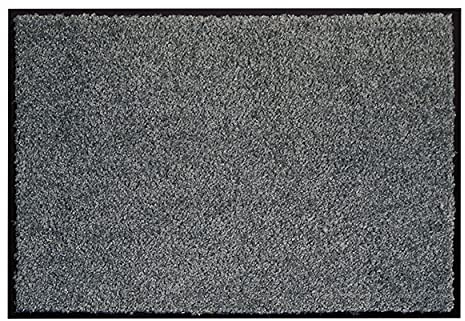 Hochwertige waschbare Schmutzfangmatte innen - Grau 40 x 60cm (Rechteckig) | Fussmatte bei 30° C waschbar Fußmatte rutschfeste Läufer Schuhablage Flur Türmatte strapazierfähig Küchenläufer pflegeleicht